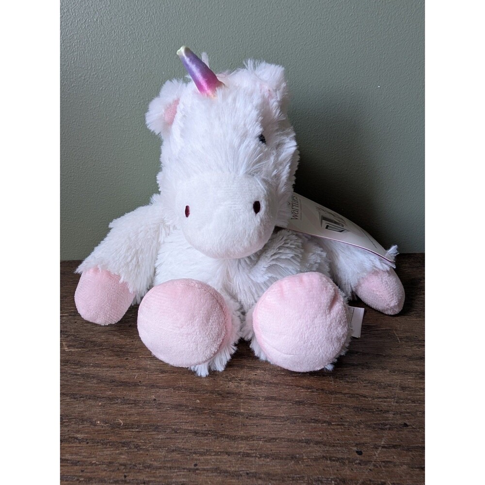 Warmies Unicorn Heatable Plush Stuffed Animal White w/ Pink Feet New with Tags